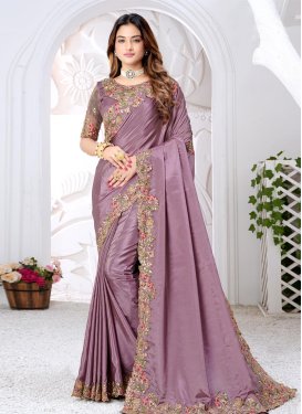 Embroidered Work Contemporary Style Saree For Ceremonial