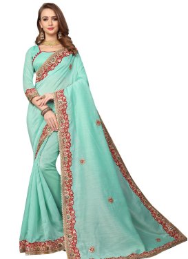 Embroidered Work Contemporary Style Saree For Ceremonial