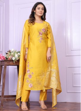 Embroidered Work Cotton Silk Readymade Designer Salwar Suit