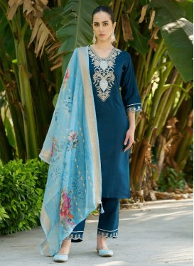 Embroidered Work Cotton Silk Readymade Designer Salwar Suit
