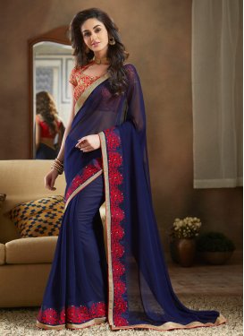 Embroidered Work Designer Contemporary Style Saree
