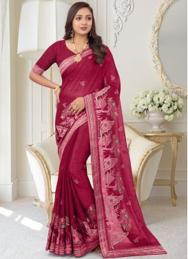 Embroidered Work Designer Contemporary Style Saree