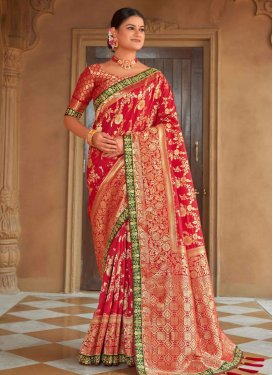 Embroidered Work Designer Contemporary Style Saree For Ceremonial