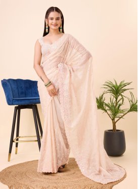 Embroidered Work Designer Contemporary Style Saree For Ceremonial