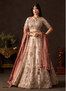 Embroidered Work Designer Lehenga Choli For Bridal in Beige