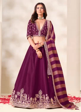 Embroidered Work Designer Lehenga Choli For Festival in Purple