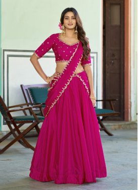 Embroidered Work Designer Lehenga Choli For Festival in Rose Pink