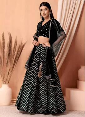 Embroidered Work Designer Lehenga Choli For Party in Black