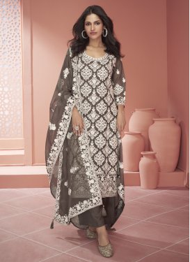 Embroidered Work Designer Palazzo Salwar Suit For Festival