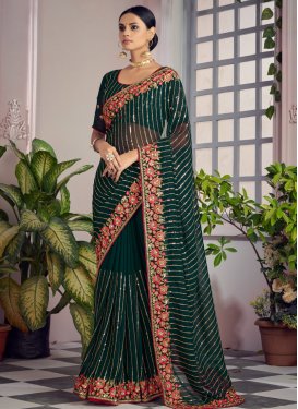 Embroidered Work Designer Traditional Saree For Ceremonial