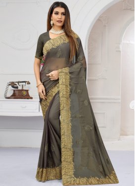 Embroidered Work Designer Traditional Saree For Ceremonial