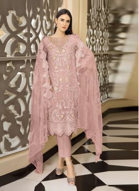 Embroidered Work Faux Georgette Designer Pakistani Suit