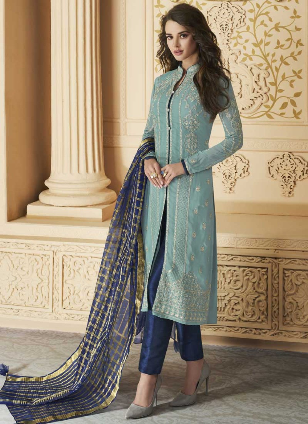 Prachi Desai In Silk Maroon Straight Suit #zariwork #zariworksalwarkameez  #zarisalwarsuit #onlinesalwarkameez #onlineshalwarsuit … | Fashion, Dress  materials, Dress