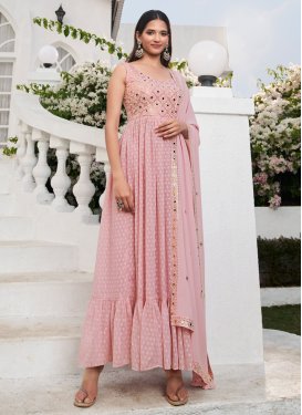 Embroidered Work Faux Georgette Readymade Salwar Kameez