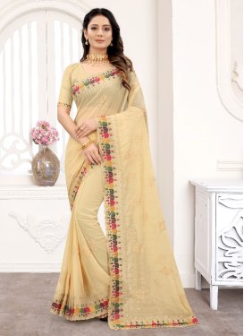 Embroidered Work Faux Georgette Traditional Designer Saree