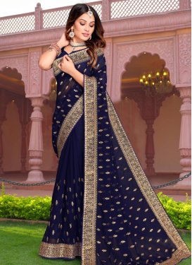 Embroidered Work Faux Georgette Traditional Saree