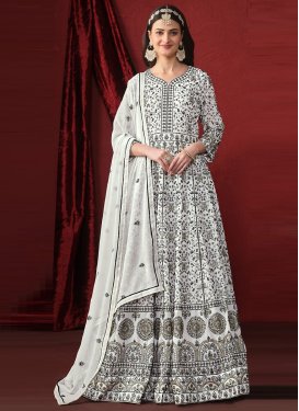 Embroidered Work Floor Length Anarkali Salwar Suit
