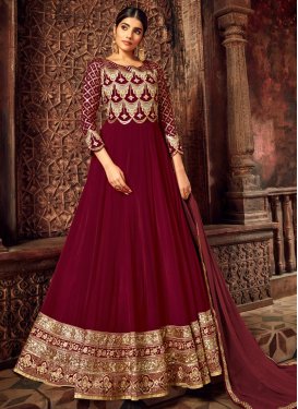 Embroidered Work Floor Length Anarkali Suit