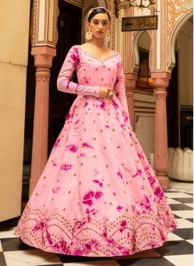 Embroidered Work Floor Length Gown