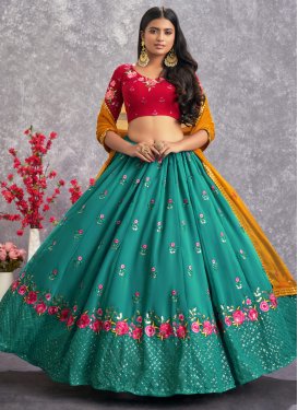 Embroidered Work Georgette Designer Lehenga Choli