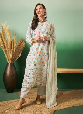 Embroidered Work Georgette Designer Straight Salwar Suit