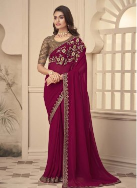 Embroidered Work Georgette Designer Traditional Saree
