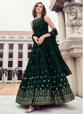 Embroidered Work Georgette Floor Length Trendy Gown