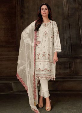 Embroidered Work Georgette Pakistani Straight Salwar Suit