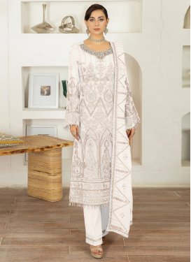 Embroidered Work Georgette Pant Style Pakistani Salwar Suit