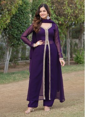 Embroidered Work Georgette Readymade Designer Suit