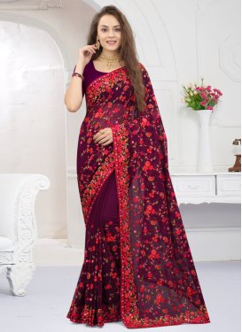 Embroidered Work Georgette Traditional Designer Saree