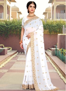 Embroidered Work Georgette Trendy Classic Saree