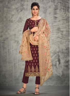 Embroidered Work Jacquard Trendy Salwar Suit