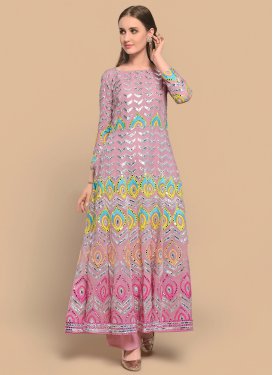 Embroidered Work Long Length Anarkali Salwar Suit