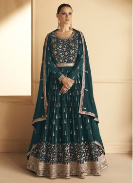Embroidered Work Long Length Anarkali Salwar Suit