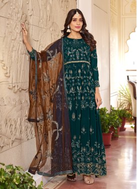 Embroidered Work Long Length Designer Anarkali Suit