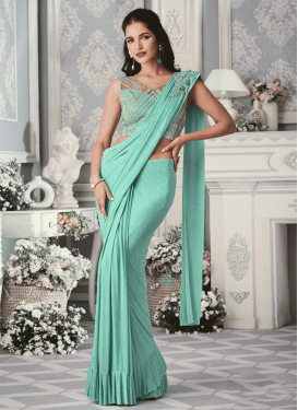 Embroidered Work Lycra Different Style Saree