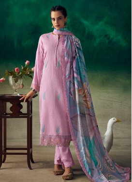 Embroidered Work Maslin Pant Style Designer Salwar Suit
