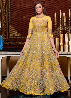 Embroidered Work Net Floor Length Anarkali Salwar Suit