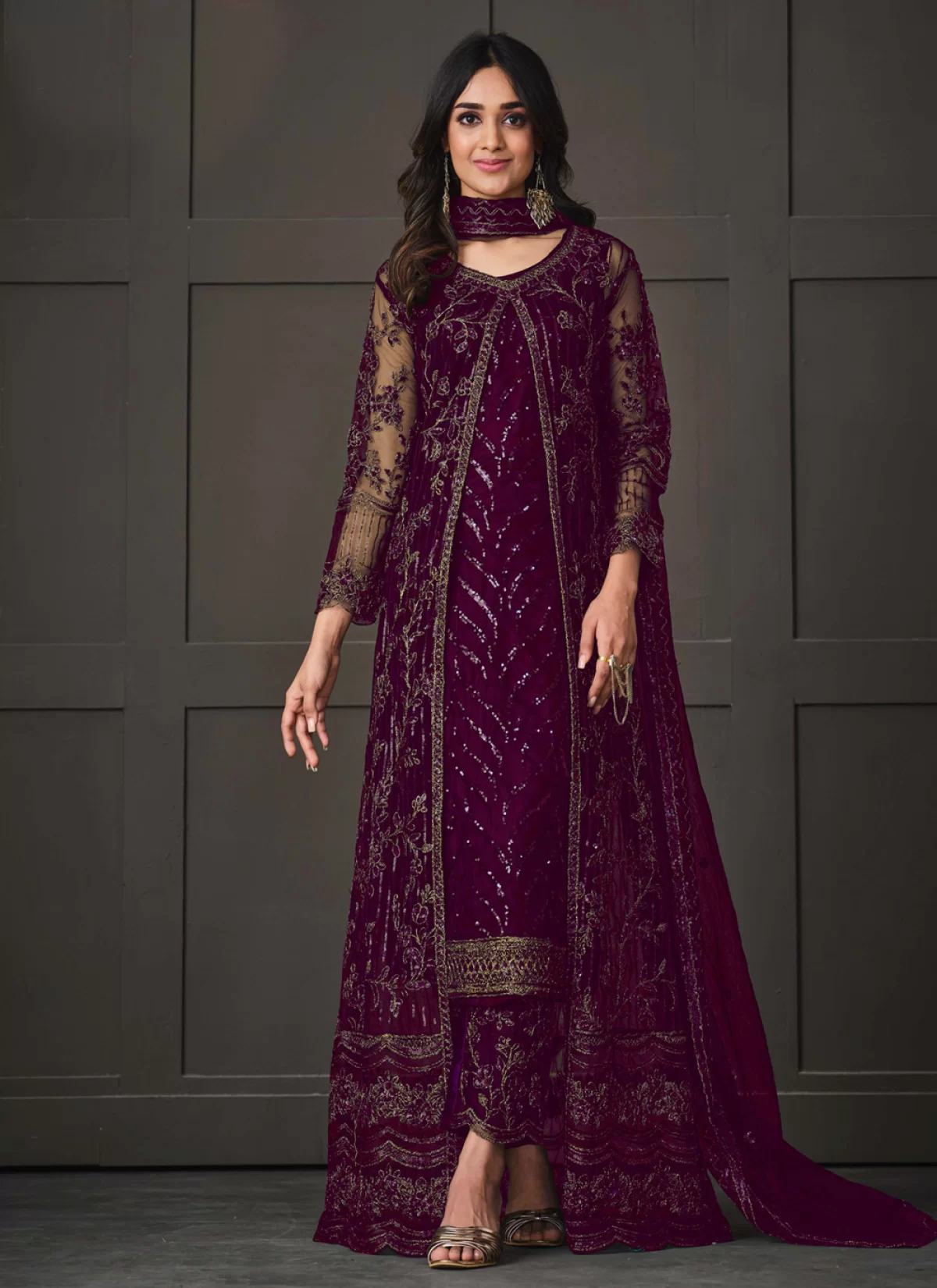 Long jacket salwar suit best sale