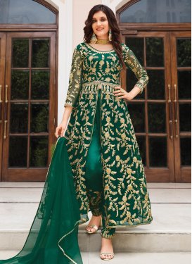 Embroidered Work Net Pant Style Classic Salwar Suit