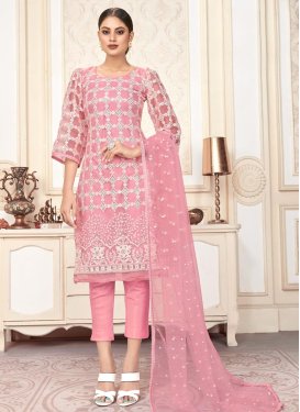 Embroidered Work Net Pant Style Designer Salwar Suit