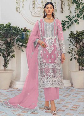 Embroidered Work Net Pant Style Pakistani Salwar Suit