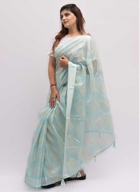 Embroidered Work Organza Traditional Designer Saree For Ceremonial