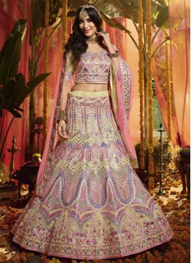 Embroidered Work Organza Trendy A Line Lehenga Choli