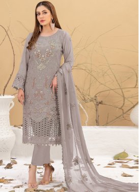 Embroidered Work Pakistani Straight Salwar Suit