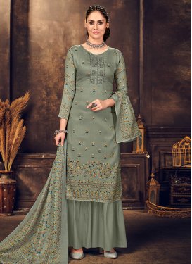 Embroidered Work Palazzo Salwar Suit