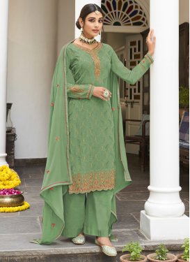 Embroidered Work Palazzo Salwar Suit