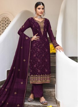 Embroidered Work Palazzo Salwar Suit