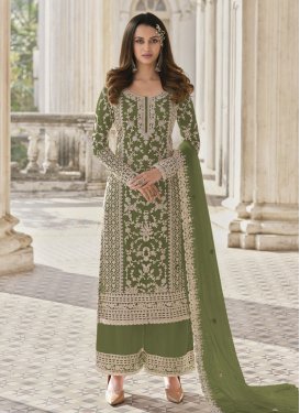 Embroidered Work Palazzo Style Pakistani Salwar Suit